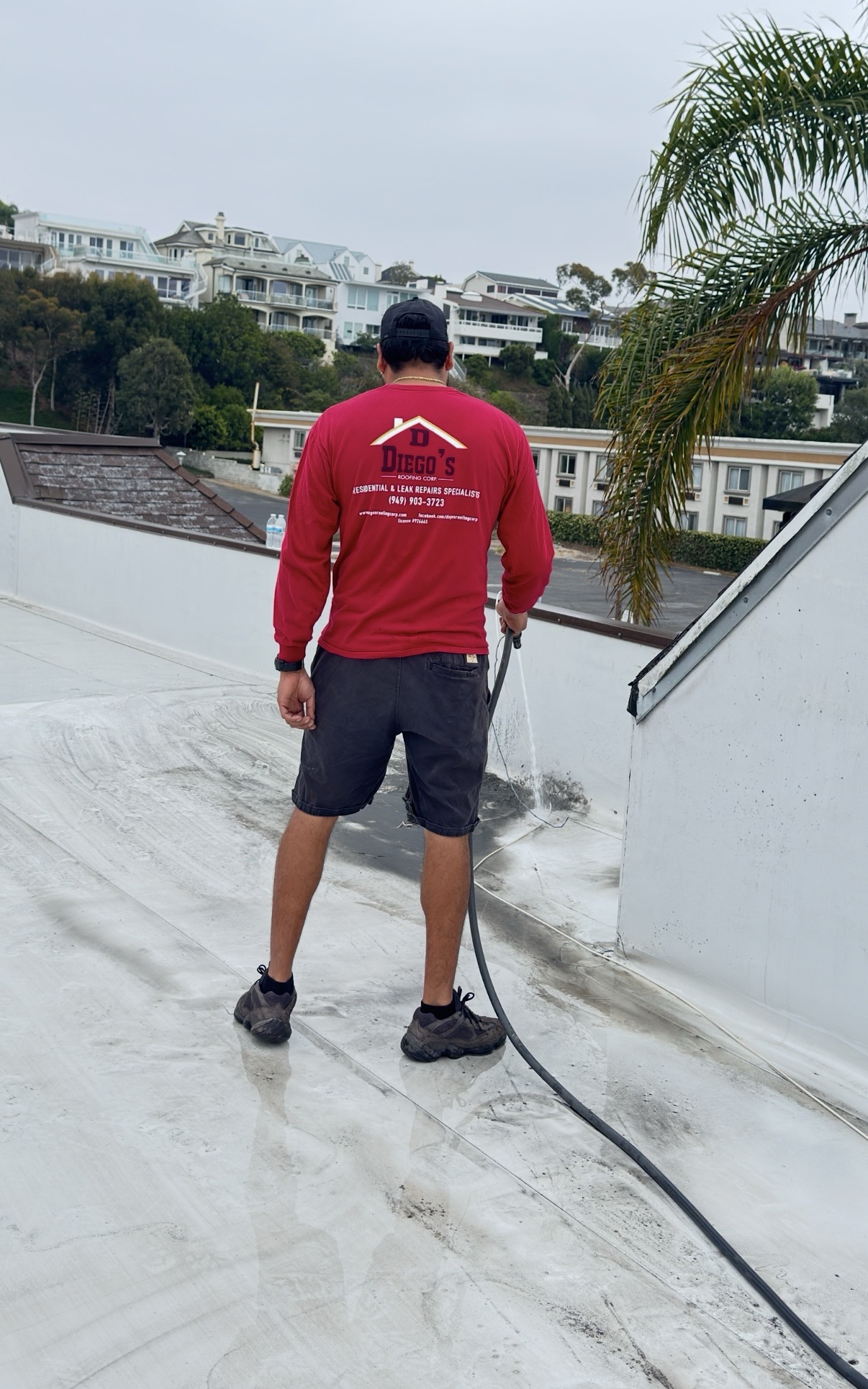 Roof maintenance washing by Diego's Roofing Corp